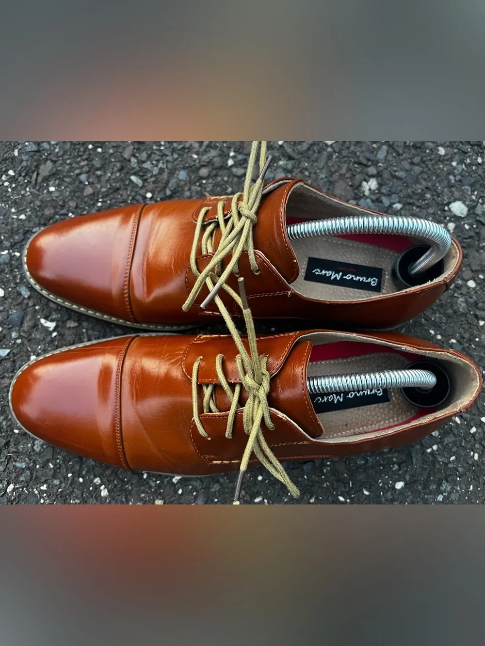 Bruno Marc Men’s Size 10 Brown Cap Toe Oxford Dress Shoes Lace Up Classic